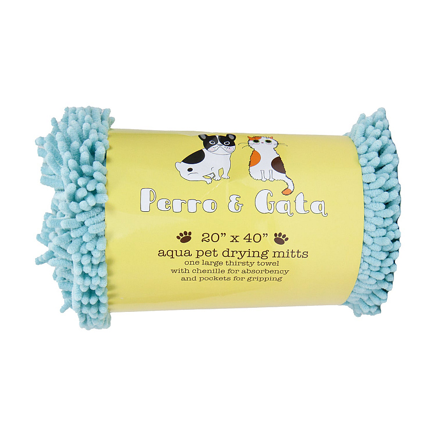 Chenille Pet Mitts 20x40 Aqua, 1 Each (PNP-PM-20X40-AQ)
