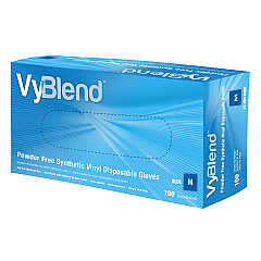 Vyblend Synthetic Vinyl Powder Free 4.5 Mil Gloves Blue Med, Case Of 1000 (GL-VN104BFM)