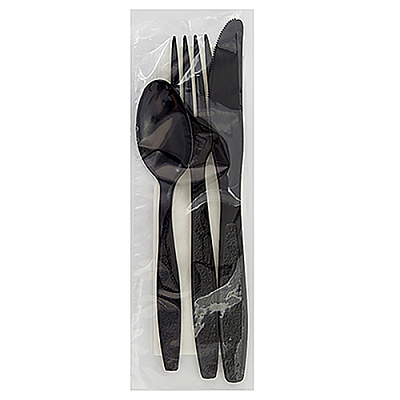 Heavy Weight Ps Fork Knife Teaspoon Nap 12x13 Salt Pepper Black (250 Per Case), Case Of 250 (CKPSHW224)