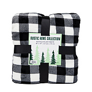 Buffalo Plaid Throw 50x70 - Black & White, Case Of 12 (THROW-BLKPLD-50X70-CS)