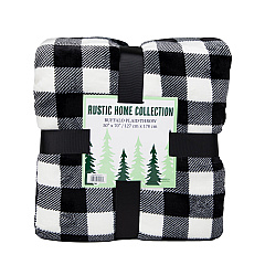Buffalo Plaid Throw 50x70 - Black & White, Case Of 12 (THROW-BLKPLD-50X70-CS)