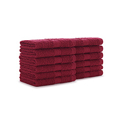 True Color Washcloth 12x12 Bugundy, Pack Of 12 (P-WASH-BURGUNDY)