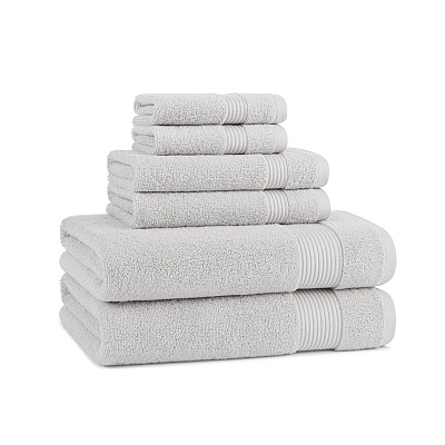Host & Home 6pc Bath Towel Set Light Grey, 6 Piece Set (P-BSET-HH-LGY)