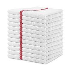 Qwick Wick Bar Mop Towel 30oz Red Stripe, Case Of 60 (N030-W65RD-5DZ)