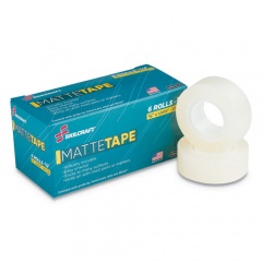 AbilityOne 7510015806226 SKILCRAFT Office Tape Matte Finish, 1" Core, 0.75" x 83.33 ft, Clear, 6/Pack