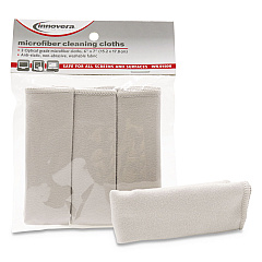 Innovera Microfiber Cleaning Cloths, 6 x 7, Unscented, Gray, 3/Pack (IVR51506)