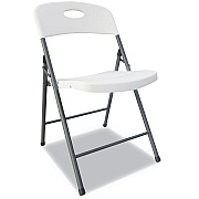 Alera Molded Resin Folding Chair, Supports Up to 225 lb, 18.19" Seat Height, White Seat, White Back, Dark Gray Base, 4/Carton (ALEFR9402)