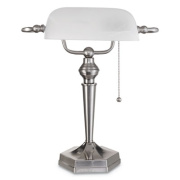 Alera Banker's Lamp, Post Neck, 10w x 13.38d x 16h, Brushed Nickel (LMP538BN)
