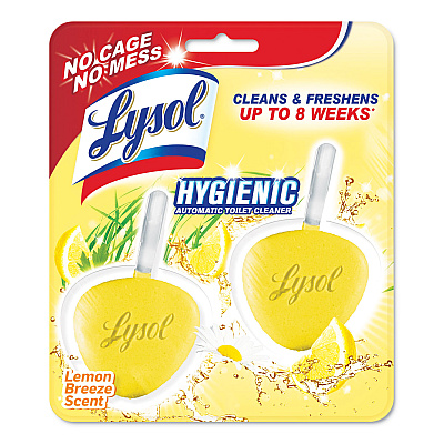 LYSOL Hygienic Automatic Toilet Bowl Cleaner, Lemon Breeze, 2/Pack (RAC83723)