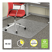 deflecto EconoMat Occasional Use Chair Mat for Low Pile Carpet, 45 x 53, Rectangular, Clear (DEFCM11242COM)