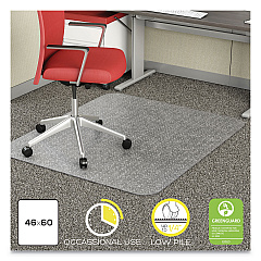 deflecto EconoMat Occasional Use Chair Mat, Low Pile Carpet, Roll, 46 x 60, Rectangle, Clear (DEFCM11442FCOM)