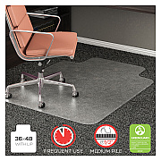 deflecto RollaMat Frequent Use Chair Mat, Med Pile Carpet, Flat, 36 x 48, Lipped, Clear (DEFCM15113)