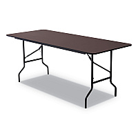 Iceberg OfficeWorks Classic Wood-Laminate Folding Table, Curved Legs, Rectangular, 72" x 30" x 29", Walnut (ICE55324)