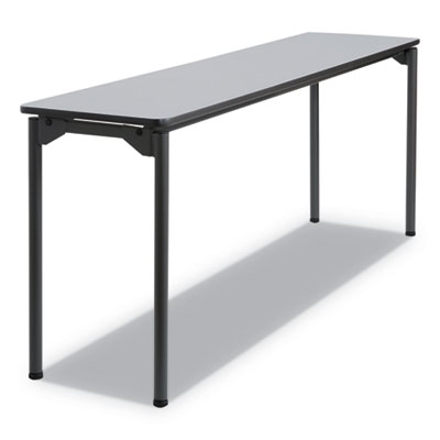 Iceberg Maxx Legroom Wood Folding Table, Rectangular Top, 72w x 18d x 29.5h, Gray/Charcoal (65887)
