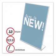 Deflecto Classic Image Slanted Sign Holder, 8.5 x 11, Clear Frame, 12/Pack (69701VP)