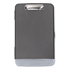 Universal Storage Clipboard with Pen Compartment, 0.5" Clip Capacity, Holds 8.5 x 11 Sheets, Black (UNV40319)