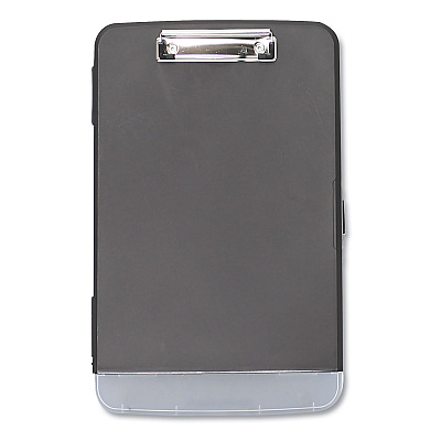 Universal Storage Clipboard with Pen Compartment, 0.5" Clip Capacity, Holds 8.5 x 11 Sheets, Black (UNV40319)