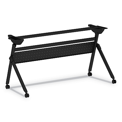 Alera Flip and Nest Table Base, 55.88w x 23.63d x 28.5h, Black (ALEVA7276BK)