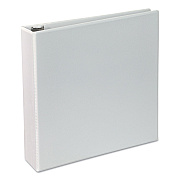 Universal Deluxe Round Ring View Binder, 3 Rings, 2" Capacity, 11 x 8.5, White (UNV20732)