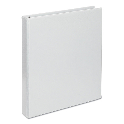 Universal Deluxe Round Ring View Binder, 3 Rings, 1" Capacity, 11 x 8.5, White (UNV20712)