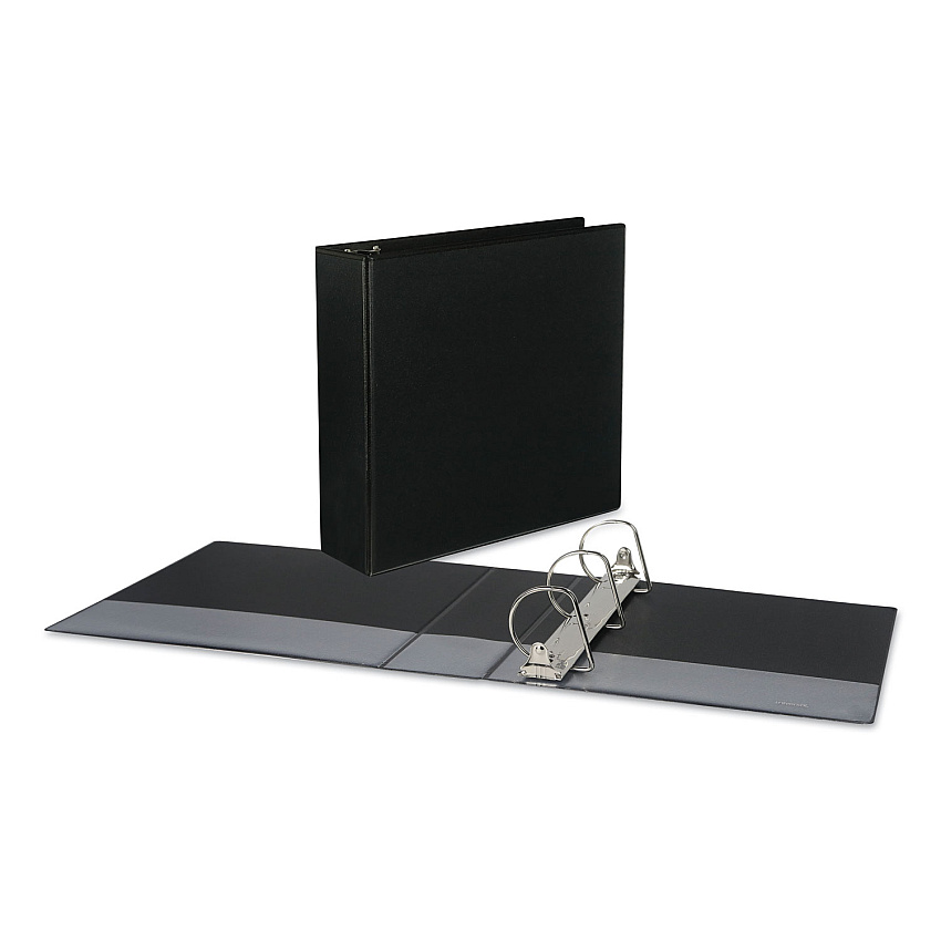 Universal Slant D-Ring View Binder, 3 Rings, 3" Capacity, 11 x 8.5, Black (UNV20747)