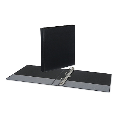 Universal Slant D-Ring View Binder, 3 Rings, 1" Capacity, 11 x 8.5, Black (UNV20741)