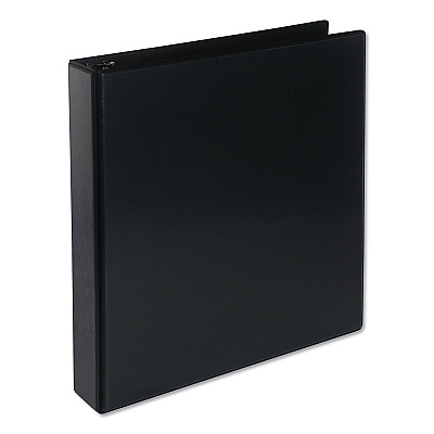Universal Deluxe Round Ring View Binder, 3 Rings, 1.5" Capacity, 11 x 8.5, Black (UNV20721)