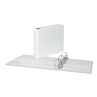 Universal Slant D-Ring View Binder, 3 Rings, 3" Capacity, 11 x 8.5, White (UNV20748)