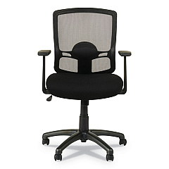 Alera Etros Series Mesh Mid-Back Chair, Supports Up to 275 lb, 18.03" to 21.96" Seat Height, Black (ALEET42ME10B)