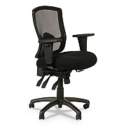 Alera Etros Series Mesh Mid-Back Petite Multifunction Chair, Supports Up to 275 lb, 17.16" to 20.86" Seat Height, Black (ALEET4017)
