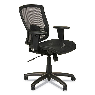Alera Etros Series Suspension Mesh Mid-Back Synchro Tilt Chair, Supports Up to 275 lb, 15.74" to 19.68" Seat Height, Black (ALEET4218)