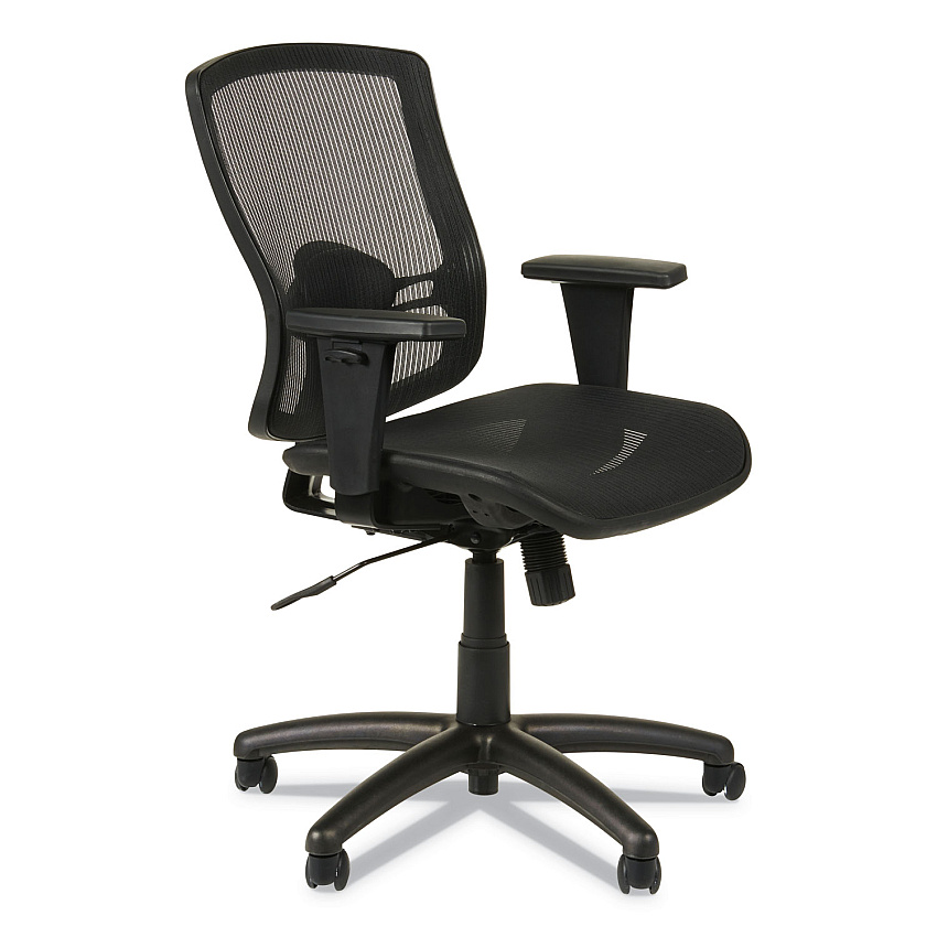 Alera Etros Series Suspension Mesh Mid-Back Synchro Tilt Chair, Supports Up to 275 lb, 15.74" to 19.68" Seat Height, Black (ALEET4218)