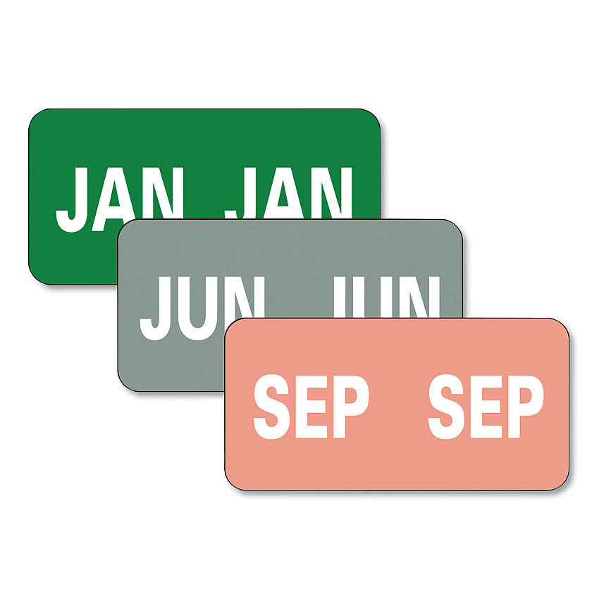 Smead Monthly End Tab File Folder Labels, JAN-DEC, 0.5 x 1, Assorted, 25/Sheet, 120 Sheets/Box (SMD67450)