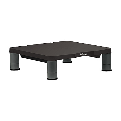 Fellowes Standard Monitor Riser, 13.38" x 13.63" x 2" to 4", Graphite, Supports 60 lbs (9169301)