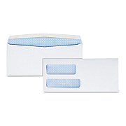 Quality Park Double Window Security-Tinted Check Envelope, #8 5/8, Commercial Flap, Gummed Closure, 3.63 x 8.63, White, 1,000/Box (QUA24532B)