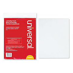Universal Laminating Pouches, 3 mil, 9" x 11.5", Gloss Clear, 25/Pack (UNV84620)