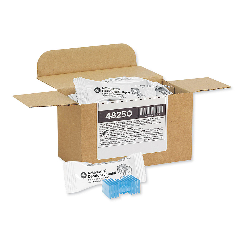 Georgia Pacific Professional ActiveAire Automated Freshener Dispenser Refill, Coastal Breeze, Cartridge, 12/Carton (GPC48250)