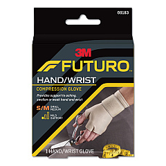 FUTURO Energizing Support Glove, Small/Medium, Fits Palm Size 6.5" - 8.0", Tan (MMM09183EN)