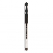 Universal Comfort Grip Gel Pen, Stick, Fine 0.5 mm, Black Ink, Clear Barrel, Dozen (39514)