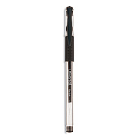 Universal Comfort Grip Gel Pen, Stick, Fine 0.5 mm, Black Ink, Clear/Black Barrel, Dozen (UNV39514)