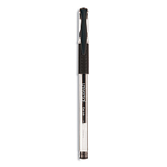 Universal Comfort Grip Gel Pen, Stick, Fine 0.5 mm, Black Ink, Clear/Black Barrel, Dozen (UNV39514)