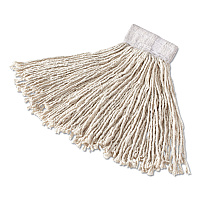 Rubbermaid Commercial Super Stitch Cotton Looped End Wet Mop Head, Large, 1" White Headband (RCPD113)