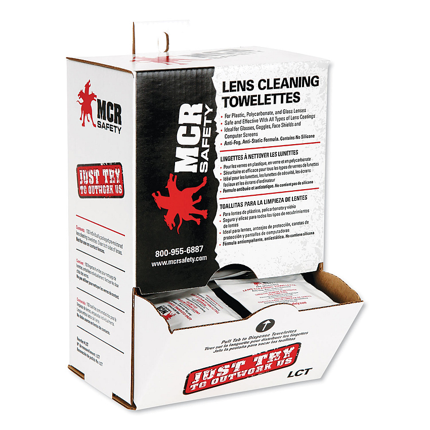 MCR Safety Lens Cleaning Towelettes, 100/Box, 10 Box/Carton (CRWLCTCT)