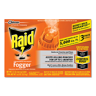 Raid Concentrated Deep Reach Fogger, 1.5 oz Aerosol Spray, 3/Pack, 12 Packs/Carton (SJN305690)