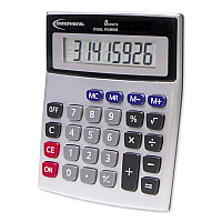 Innovera 15927 Desktop Calculator, Dual Power, 8-Digit LCD