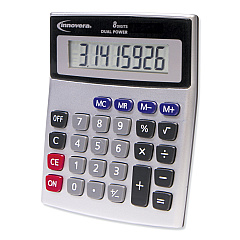 Innovera 15927 Desktop Calculator, Dual Power, 8-Digit LCD