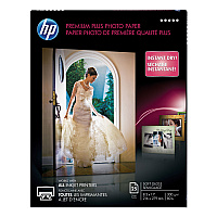 HP Premium Plus Photo Paper, 11.5 mil, 8.5 x 11, Soft-Gloss White, 25/Pack (HEWCR671A)