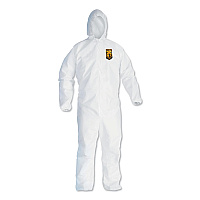 KleenGuard A40 Elastic-Cuff and Ankles Hooded Coveralls, 2X-Large, White, 25/Carton (KCC44325)