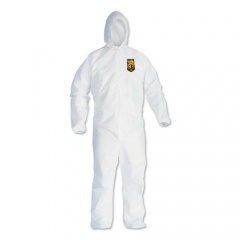 KleenGuard A40 Elastic-Cuff and Ankles Hooded Coveralls, 2X-Large, White, 25/Carton (44325)
