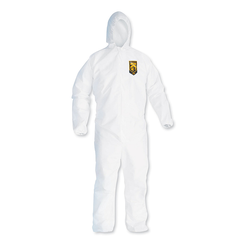 KleenGuard A20 Breathable Particle Protection Coveralls, Zipper Front, Large, White (KCC49113)